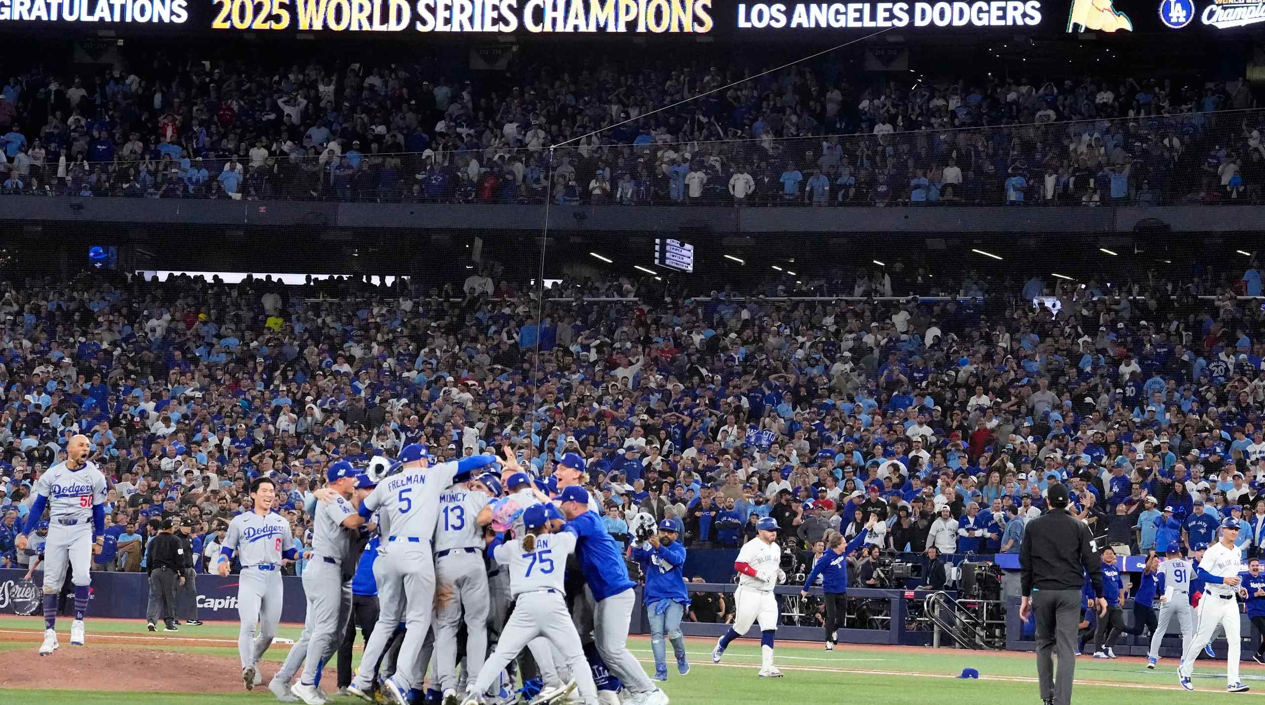 The LA Dodgers winning the World Series.